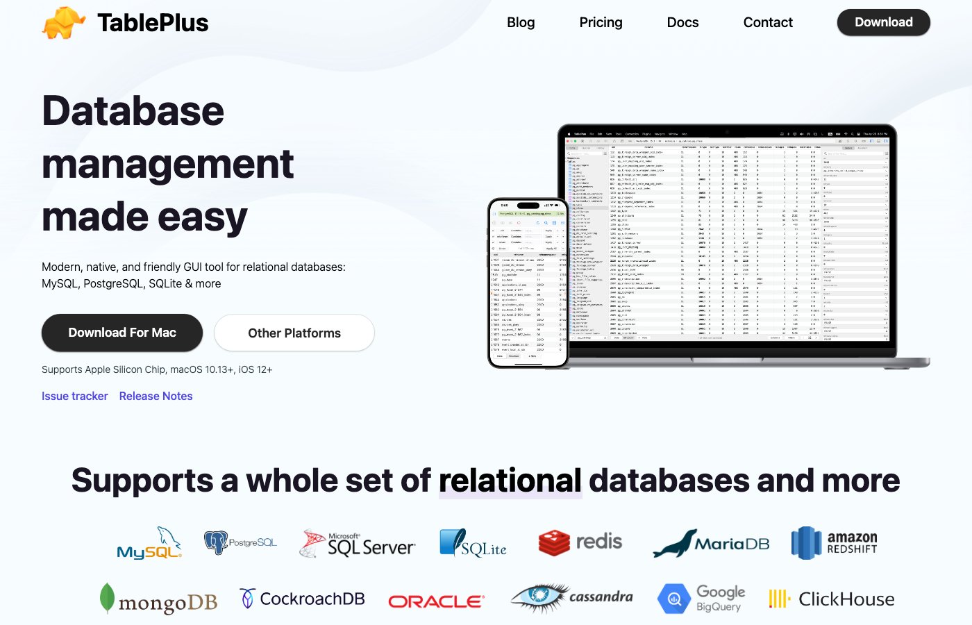 TablePlus tabbed interface showing table data and inline editing